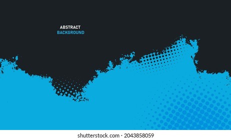 Black and blue abstract grunge background with halftone style.