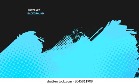 Black and blue abstract grunge background with halftone style.