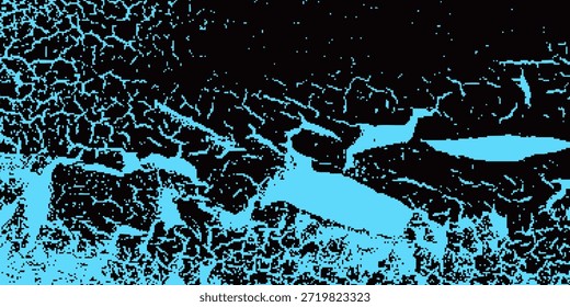 Schwarz-blauer abstrakter farbiger Hintergrund mit Halbtonstil. Rahmen, Pinsel, grimmig, 
