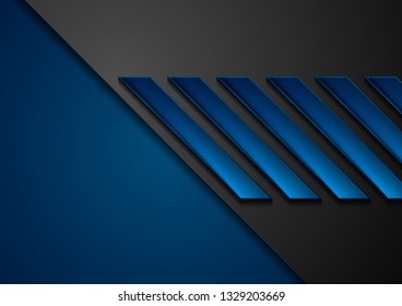 Fundo geométrico tecnológico abstrato preto e azul. Projeto corporativo vetorial