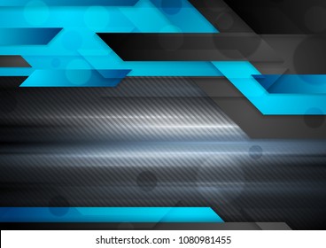 Black Blue Abstract Technology Glowing Background Stock Vector (Royalty ...