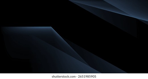 Fondo azul negro con Formas de línea geométrica. Patrón de línea triangular con dimensiones.