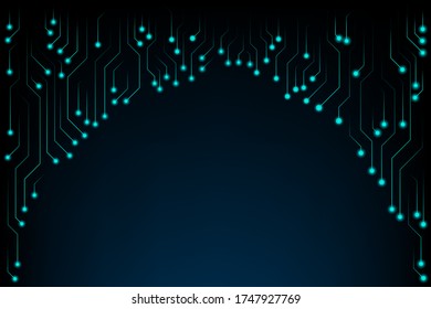 The black and blue background image shows the circuit board showing the flow of electricity that glows in the path.