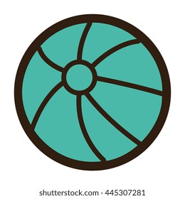 black and blue beach ball over isolated background, vector illustration