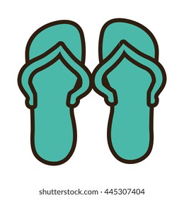 black and blue beach sandals over isolated background, summer concept, vector illustration 