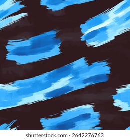 Black and blue brush stroke pattern with abstract shapes,  grunge lines ikat pattern, ikat seamless pattern, Vector illustration background for print the paper.