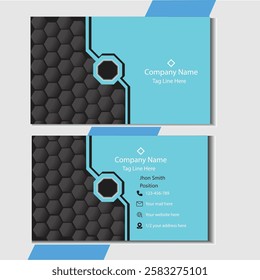 Black  and Blue Business Card for corporate, official, professional use