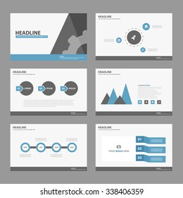 Black and blue business presentation template Infographic elements flat design set for brochure flyer leaflet marketing advertising