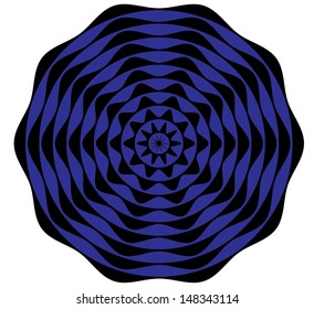 Black and Blue Circular Style Pattern. Vector