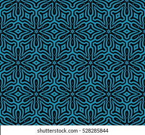 black and blue color. Abstract floral seamless pattern. geometry design. Vector. Texture for holiday cards, Valentines day, wedding invitations
