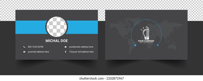 Black and blue color business card template