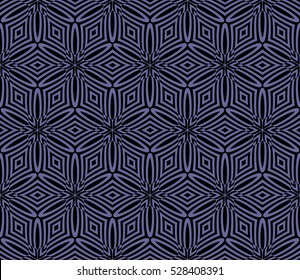 black and blue color decorative abstract floral pattern. seamless vector illustration. for design, interior, wallpaper