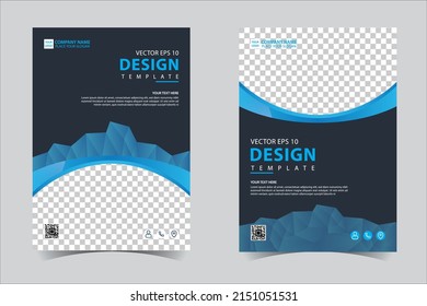 Black and Blue corporate business annual report brochure flyer design template vector, Leaflet cover presentation abstract geometric background, modern publication poster magazine, layout in A4 size