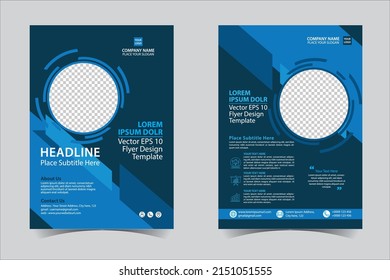 Black and Blue corporate business annual report brochure flyer design template vector, Leaflet cover presentation abstract geometric background, modern publication poster magazine, layout in A4 size