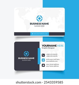 Black and Blue Corporate Business Card