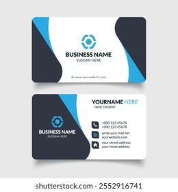 Black and Blue Corporate Minimal Business Card Template