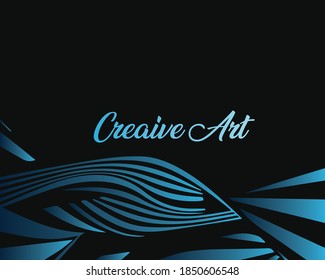 Black and blue creative art design template with standard colour gradient.