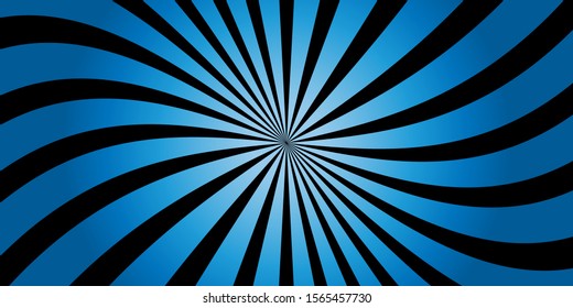 Black and Blue curved sun rays vector background