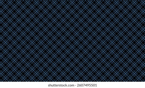 Black and blue diagonal background. Plaid checkered seamless pattern.