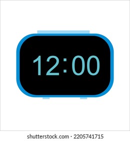 black blue digital alarm vector