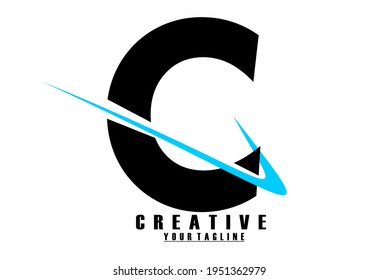 black and blue discontinuous letter logo. logo suitable for business logo