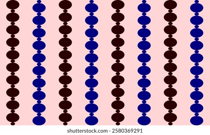 black and blue dot chain link on pink background with seamless repeat as bead curtain pattern, replete image design for fabric printing