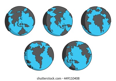 black and blue earth movement set