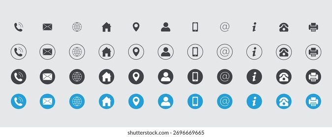 Black and Blue E-commerce Icon Set – Modern Web and Mobile Vector Symbols