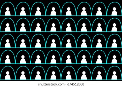 Black blue Eskimo and igloo pattern