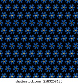 black blue flower pattern design
