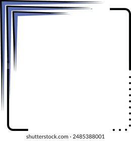 Marco negro y azul con una línea de puntos adecuada para resaltar texto o Elementos gráficos en presentaciones, pósters o diseños digitales.