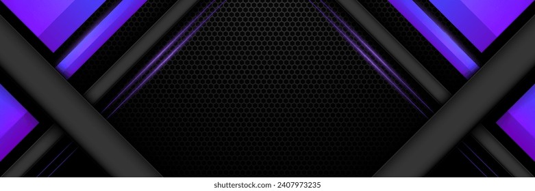 Black and Blue Game Banner GUI Background for Futuristic Gamers and Streamers