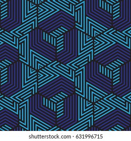 black and blue geometric pattern abstract vector background. Modern stylish texture.