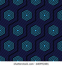 black and blue geometric pattern abstract vector background. Modern stylish texture.