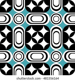 black and blue geometric shapes