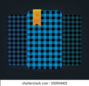 Black and blue gingham Patterns and buffalo check plaid patterns.