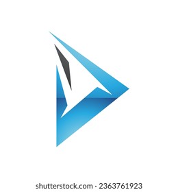Black and Blue Glossy Spiky Triangular Letter D Icon on a White Background