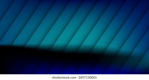 Fondo abstracto de Vector acanalado brillante negro y azul.