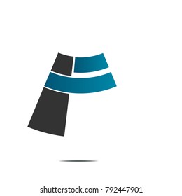 black and blue gradient abstract icon logo sign illustration isolated on white background