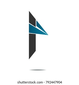 black and blue gradient abstract icon logo sign illustration isolated on white background