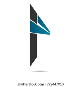 black and blue gradient abstract icon logo sign illustration isolated on white background
