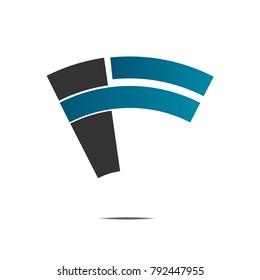 black and blue gradient abstract icon logo sign illustration isolated on white background