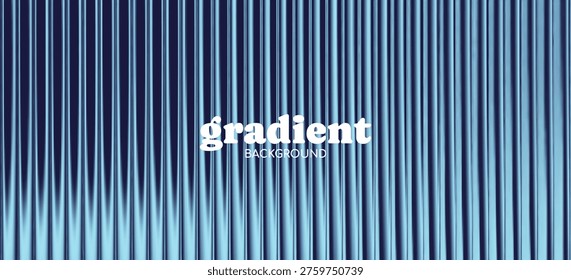 Black and blue gradient background with glass effect. Futuristic texture with glowing vertical lines. Ribbed fractal glass. Modern prismatic distortion. Dynamic pattern. Vector illustration