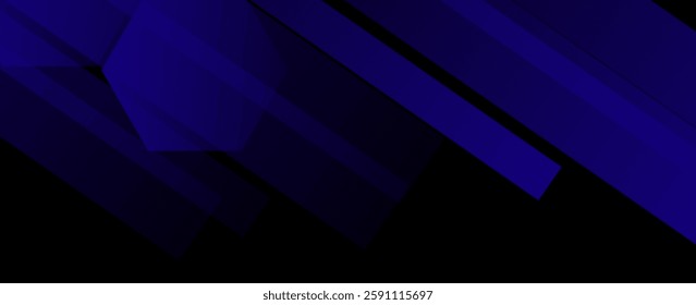 black and blue hexagonal background abstract art vector illustration with shapes