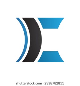 Schwarze und blaue Linsen, geprägter Buchstabe C - Symbol auf weißem Hintergrund