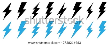 Black and blue lightning bolt icons.