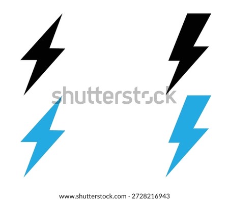 Black and blue lightning bolts collection.