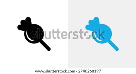 Black and blue of lollipops with Mickey Mouse ears