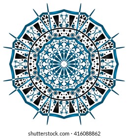 Black and blue mandala. Magic night