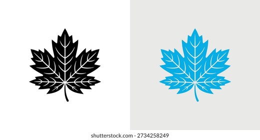 Se muestran una hoja de arce negra y una azul, que ofrecen una comparación visual sorprendente.